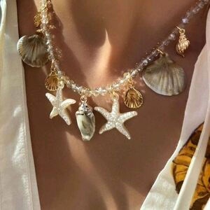 Elegant Starfish and Shell Charm Necklace